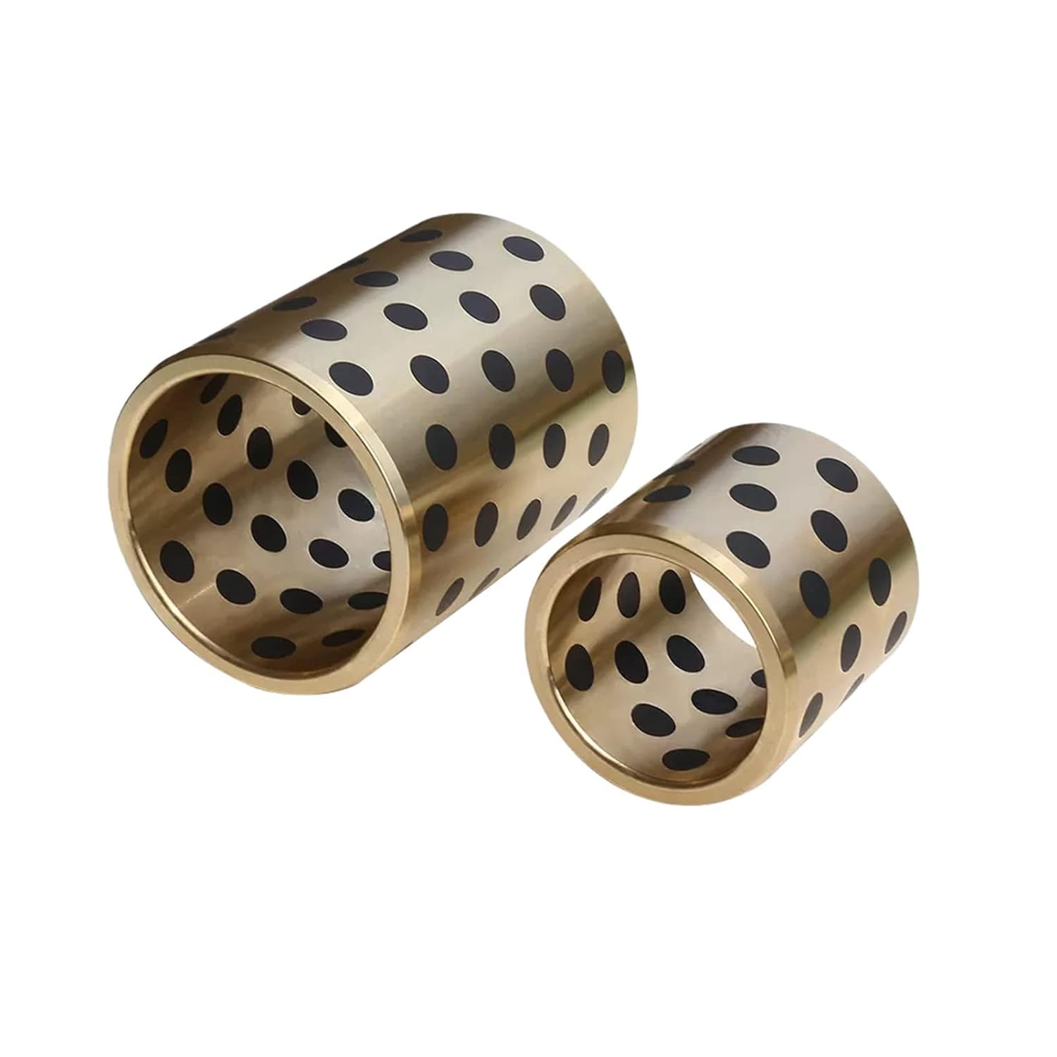Graphite Copper Bushings, 2pcs Type Oil-Free Self-lubricating Graphite Copper Bushings, Inner Diameter 6mm, Outer Diameter 10mm, Bearing Straight Cylindrical Sliding Guide Bushings Sleeve6x10x30mm (C