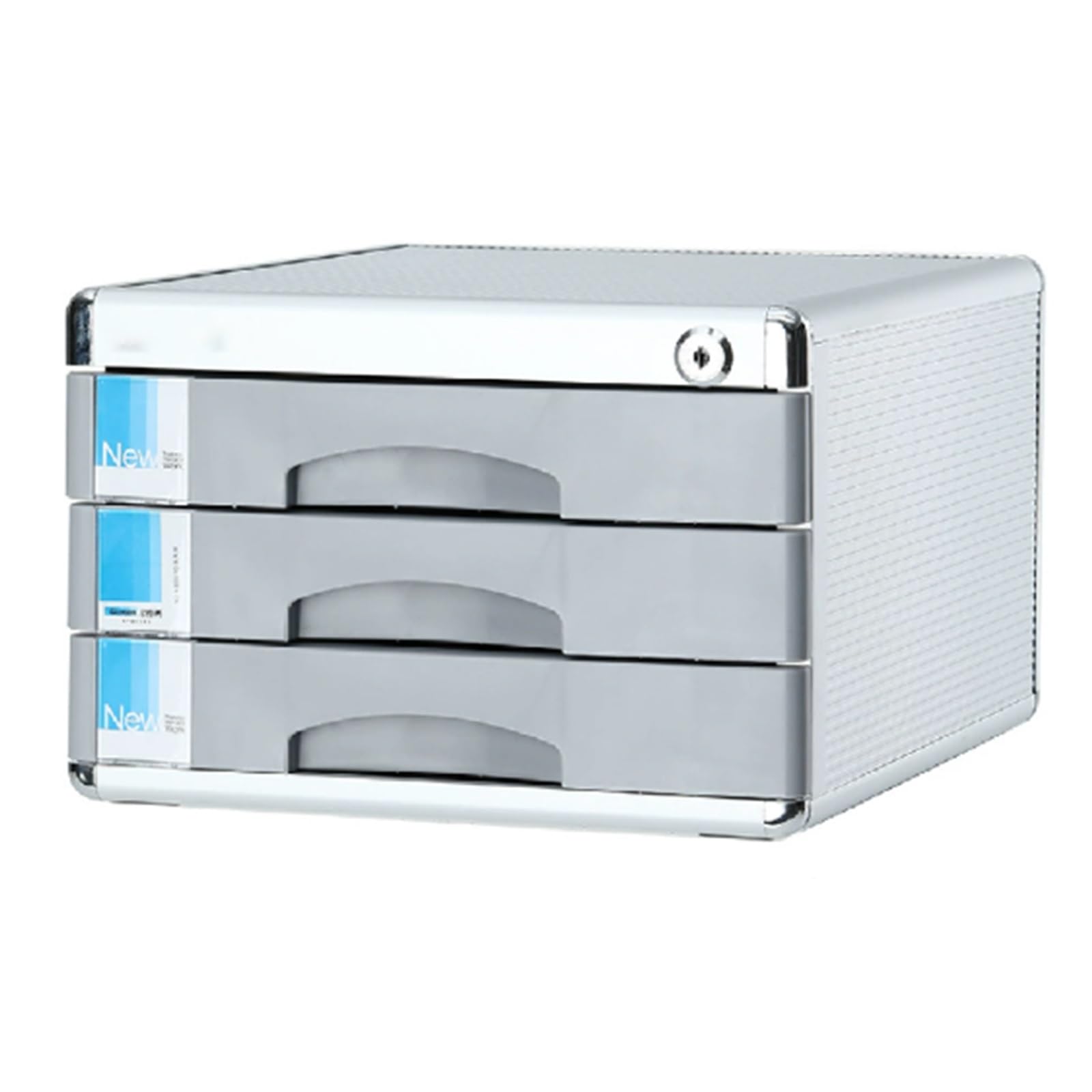 SnamicE Lockable File Cabinet With 5 Layers,A4 Document With Drawer,Portable Filing Box For Home Office,Ideal For Bills,Taxes,And Desk Nization,Grigio-5-layers,Grigio-3