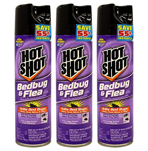 Hot Shot Non-Staining Bed Bug and Flea Killer, 17.5-Ounce (Pack of 3)