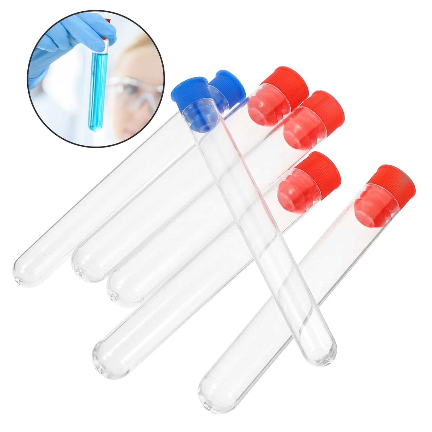 Alipis 36pcs Lab Sample Plastic Test Tubes for Propagation Chemistry Lab Storage Tubes Caps