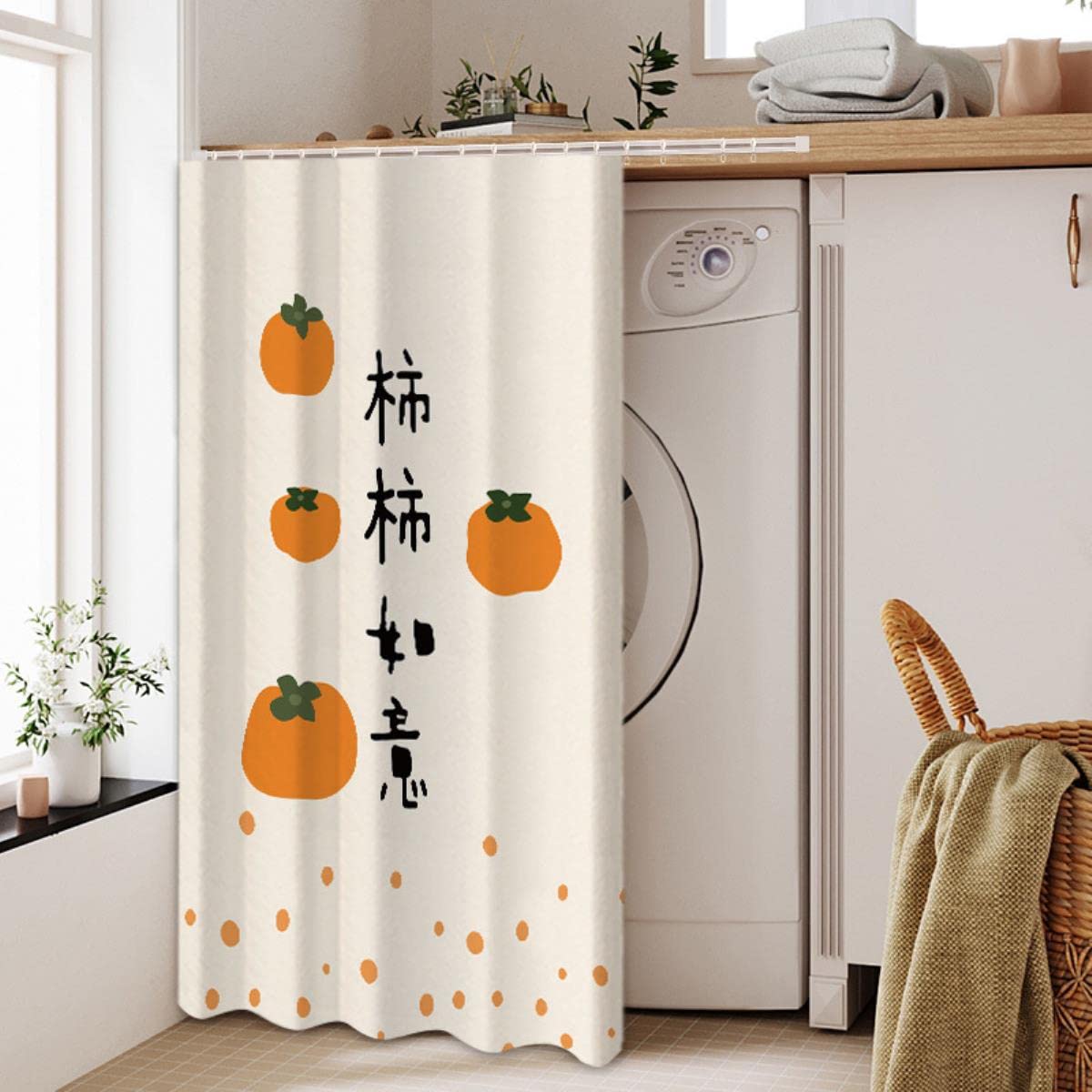 Nordycka pyłoszczelna zasłona do szafy pralka krótka zasłona kuchenna bez dziurkowania pół zasłony zasłona na drzwi poliester - kolor 2,90 x 90 cm