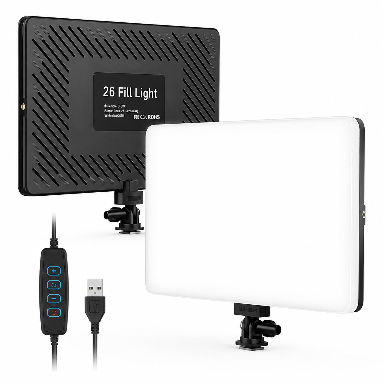 YUGAM 11" USB LED Camera Soft Panel Light | Photography Lighting Kit for Recording | YouTube, Makeup, Live Streaming, Video Recording with Tripod Stand & Phone Holder (Soft Panel Light Only)-image-6
