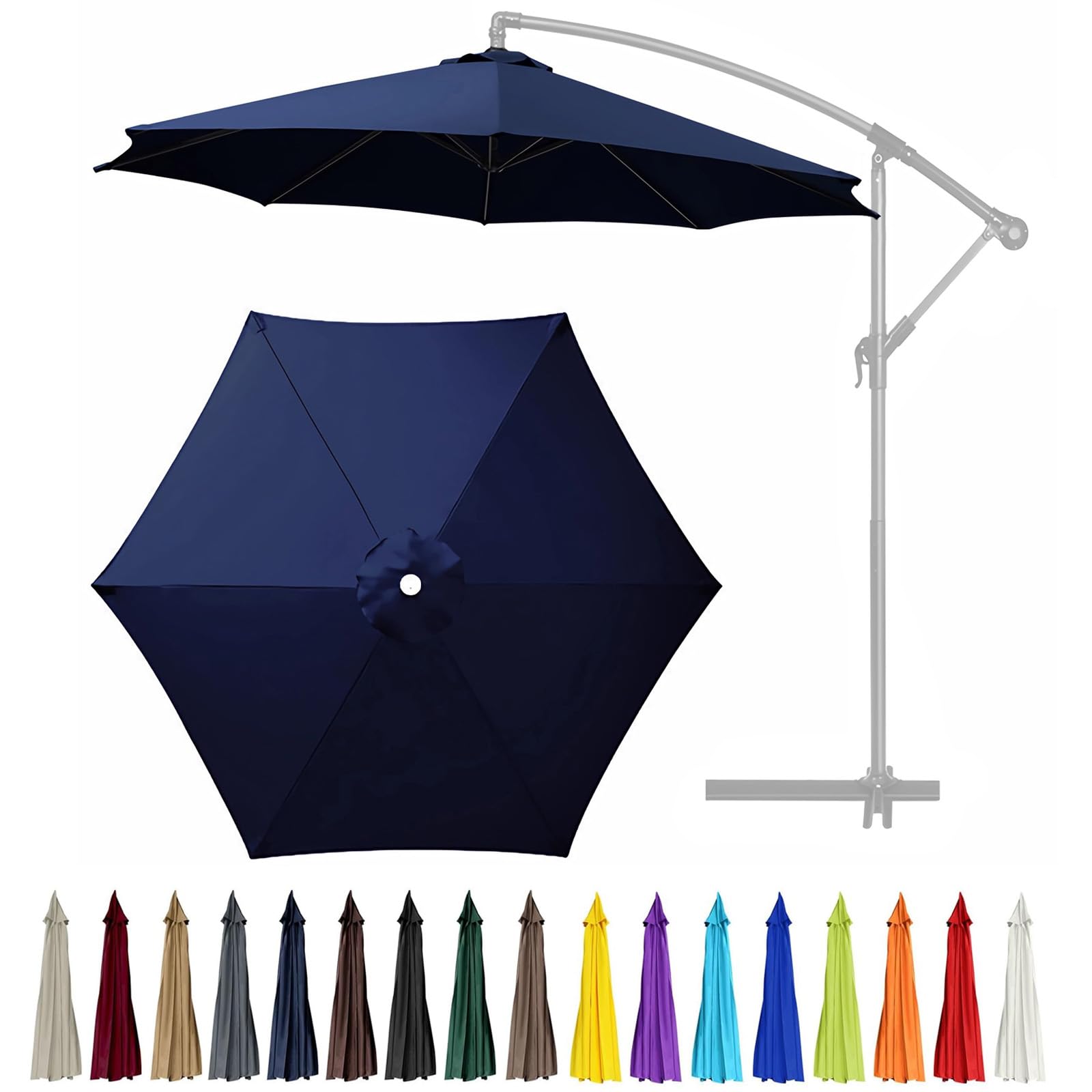 Amazon.com : GLDDFDG 10Ft 6 Ribs Patio Umbrella Replacement Canopy (Canopy  only), Canopy Replacement UV Protection Waterproof Outdoor Table Market  Yard Umbrella Top Outdoor Umbrella Canopy,Navy Blue,10FT : Patio, Lawn &  Garden