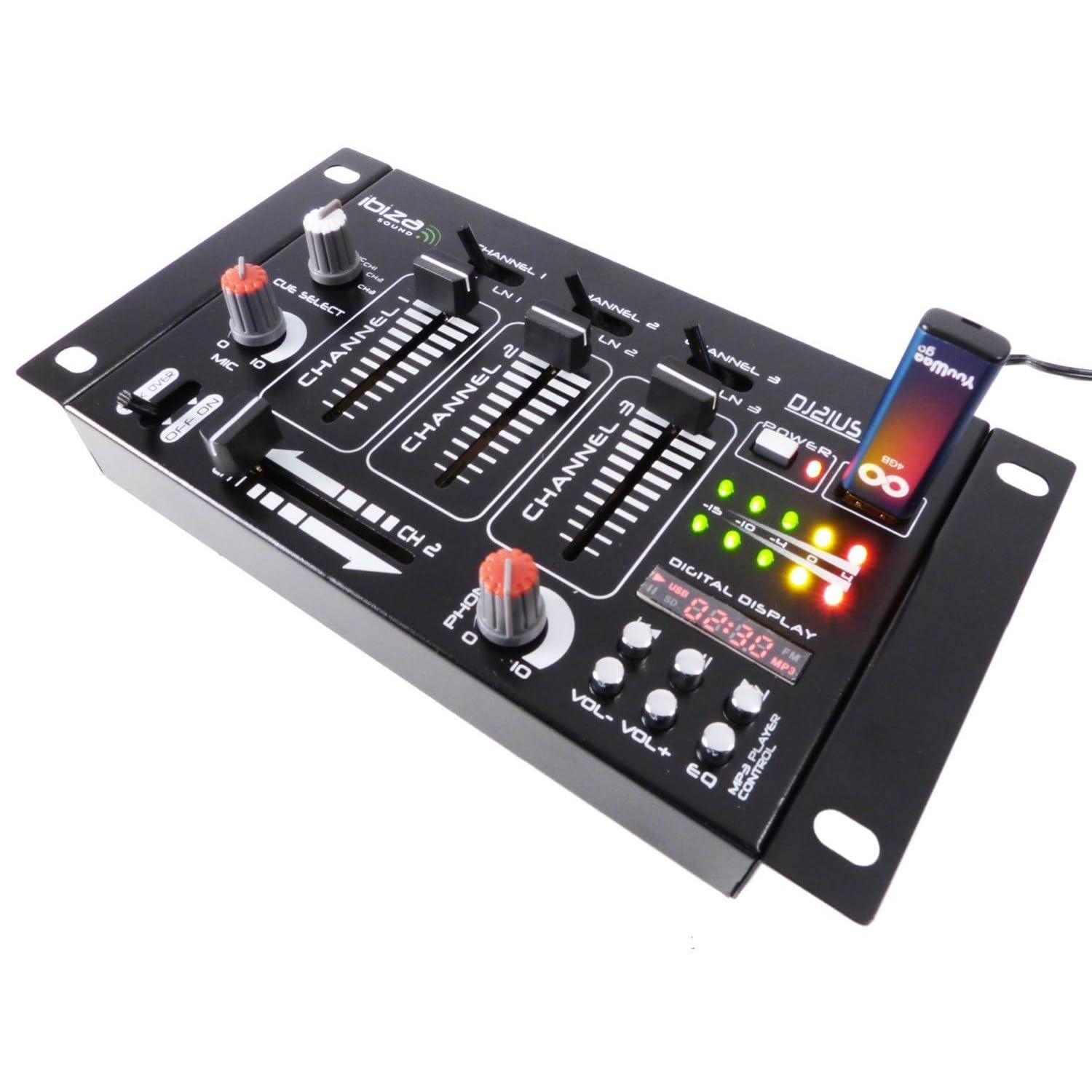 Kit table de mixage + casque + micro noir + jeu de lumière effet UFO