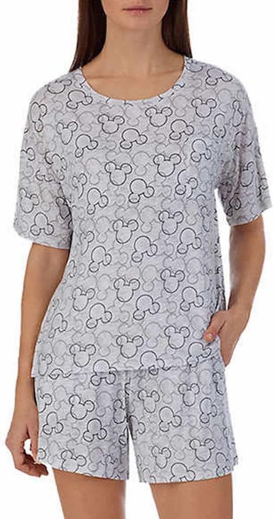 Disney Women's 2 Piece Short Sleeve Shirt & Short Pajama Set