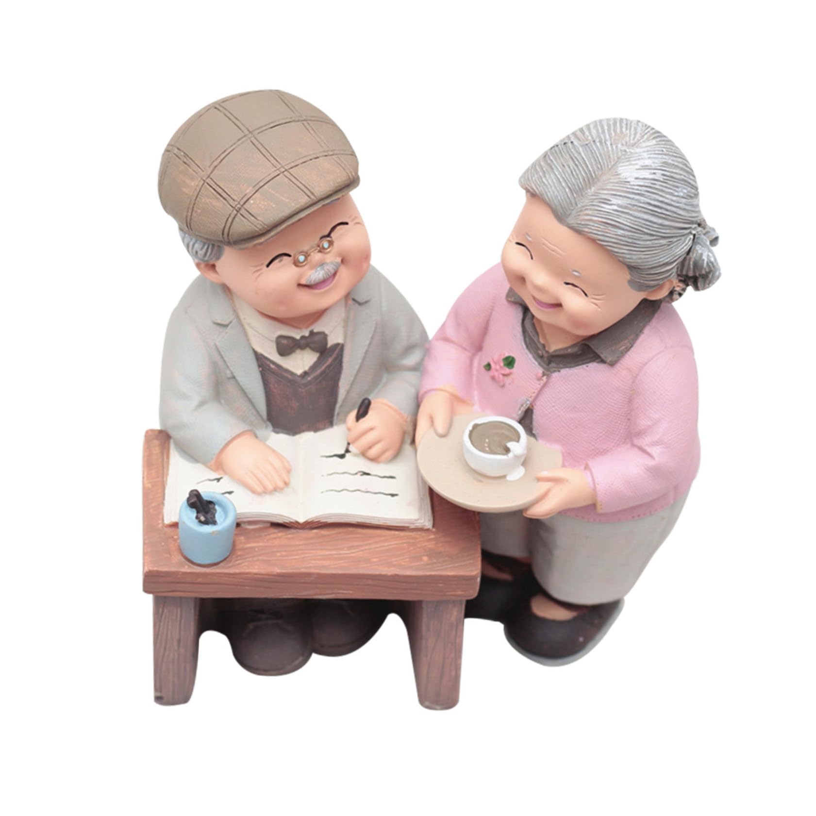 Figurines de vieux couple en résine présent pour amis