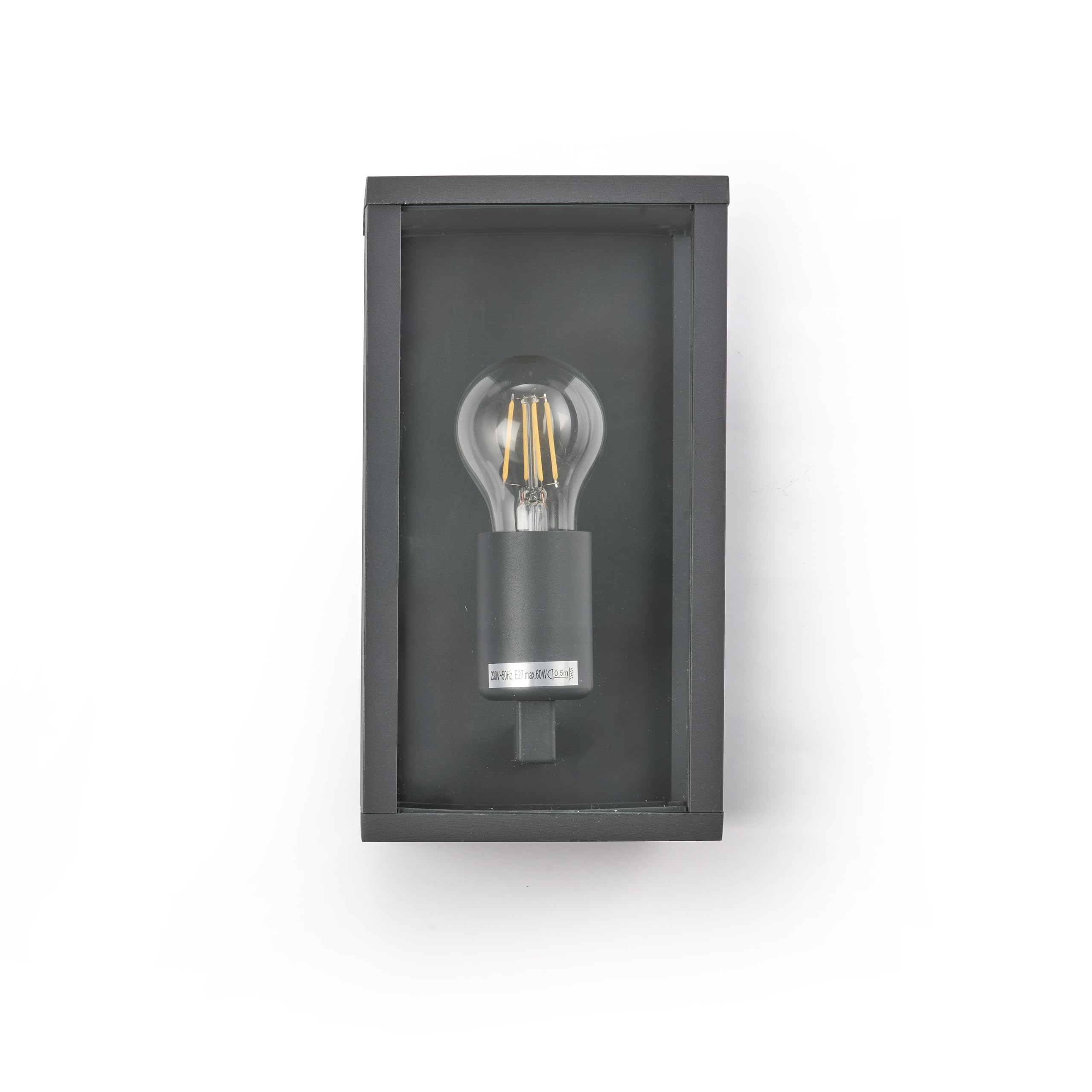 Trio Leuchten Außen Wandleuchte Garonne 201860142, Aluminium Druckguss Anthrazit, exkl. 1x E27, Schwarz
