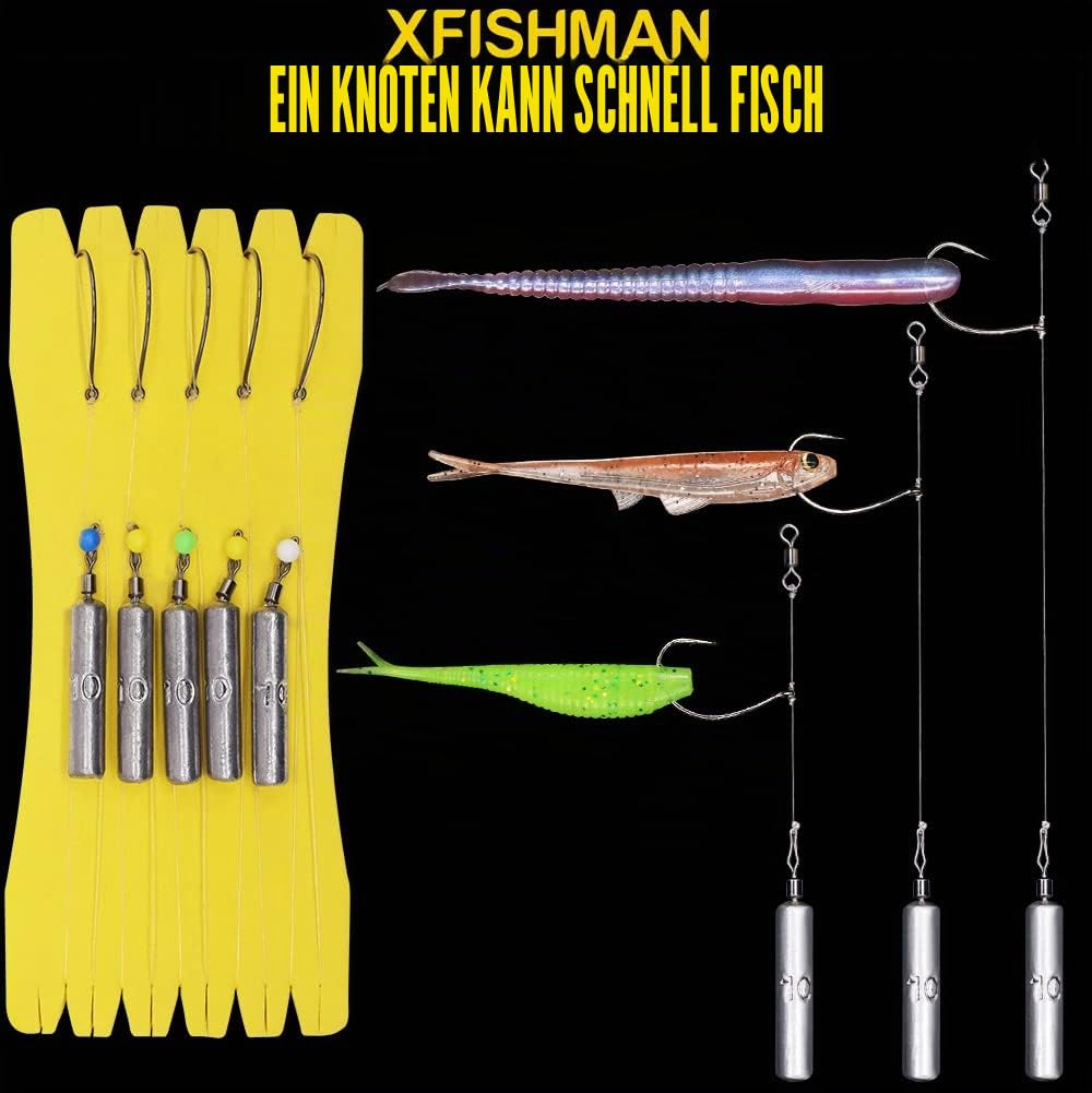 Drop Shot Rigs für Barschangeln, bereit Rig mit Haken und Sinker Gewichten