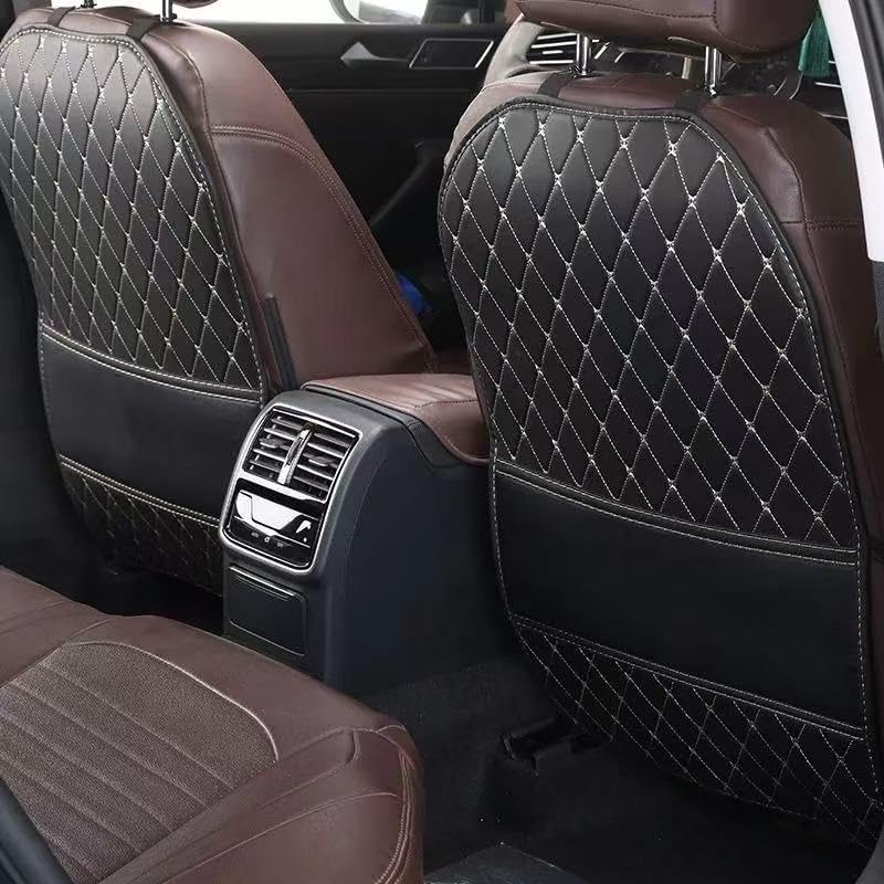 Organiseur Siege Dacia Sandero 3 Stepway : 2 Protections de Dossier en Cuir Noir