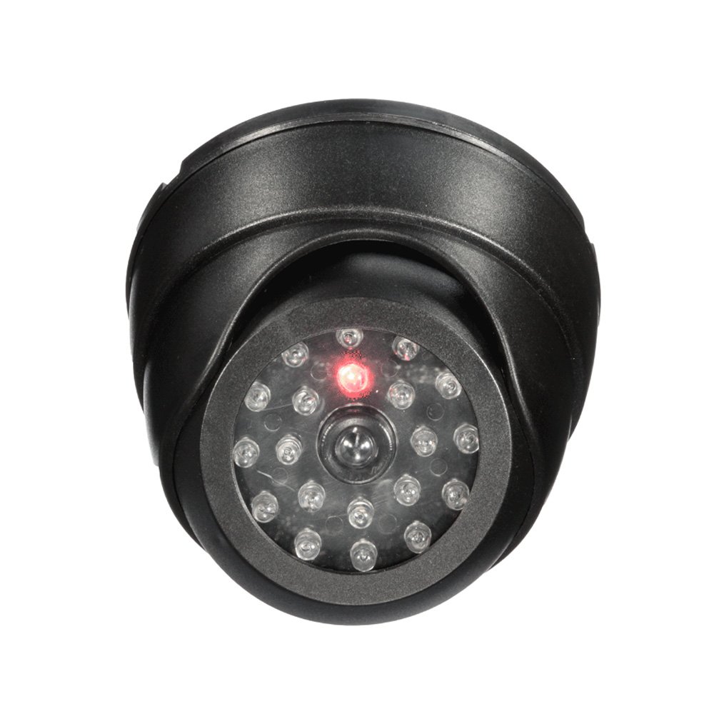 ELEAR™ 6 X Dôme noir faux mannequin sécurité caméra CCTV imperméable à l'eau IR 30LED clignotant rouge lumière extérieur intérieur