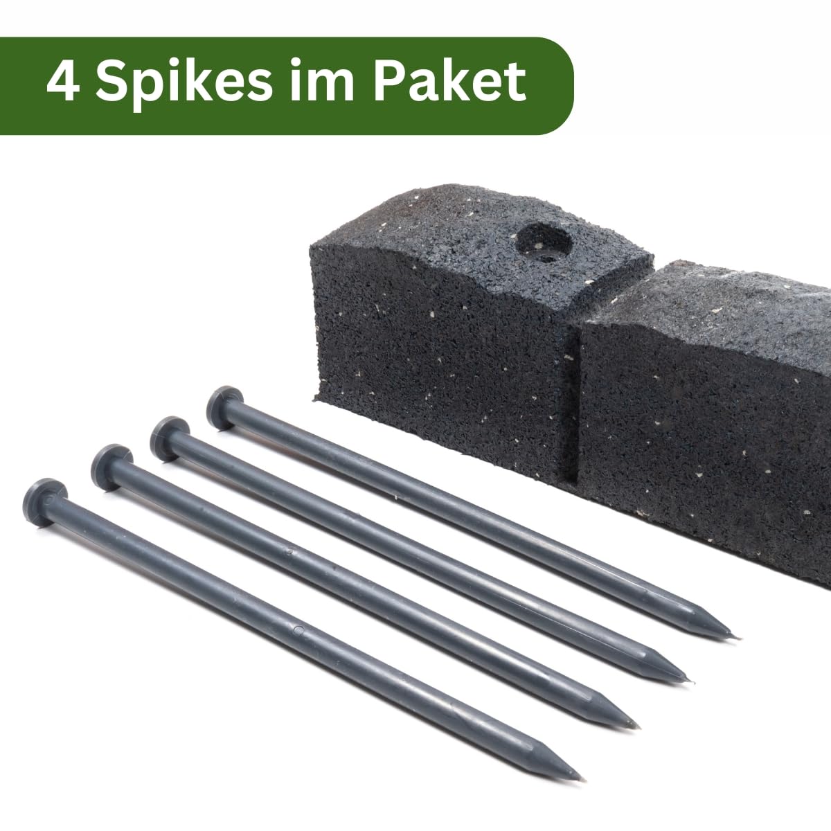 4 x Flexible Rasenkante Kunststoff 120 x 8 cm Hoch - Garten Beeteinfassung Flexibel - Grau Mähkante - Rasenkanten aus Recycling-Material – Beetumrandung Frostbestandig - Pflastersteinen