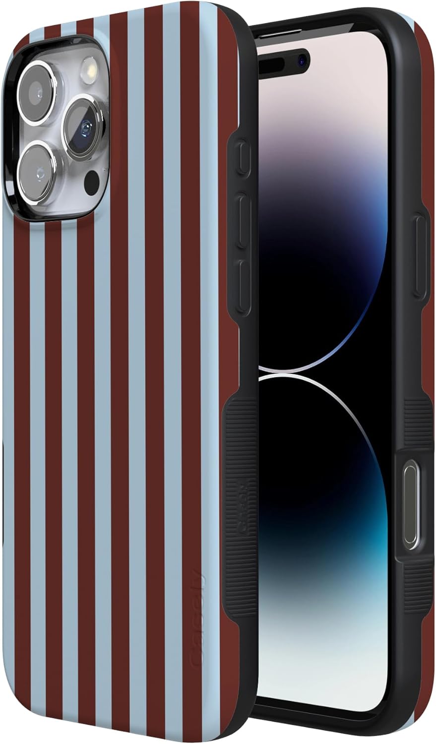 Casely iPhone 16 Pro Max Case | Sunday in Brooklyn | Blue Stripes | Bold Protective Design | Compatible with MagSafe