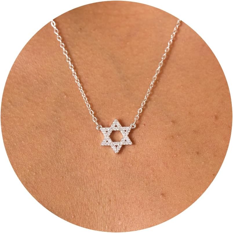 Gold Necklace for Women-14k Gold Plated Infinity Necklace Star Of David Necklace Evil Eye Cross Pendants Heart Dainty Gold Necklace For Women