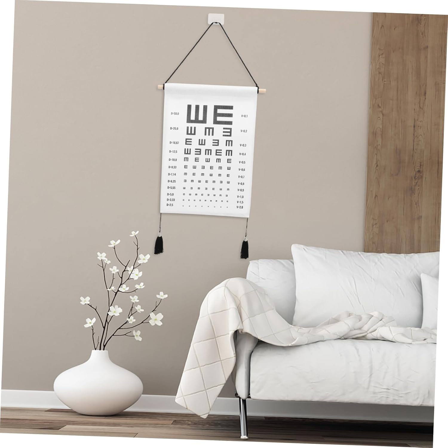 Ciieeo 1pc Visual Eye Test Chart for Boys and Girls Classroom Wall Decor Hanging Testing Chart for Pediatric Exams and Eye Health Monitoring