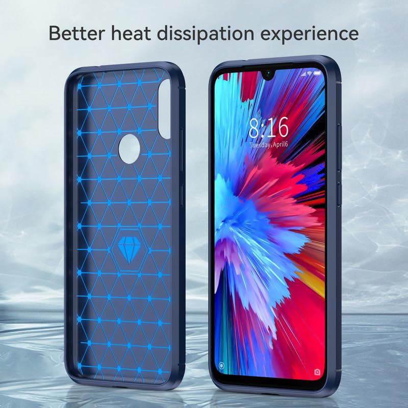 Image of Hybrid Carbon Fiber Back Case for Mi Redmi Note 7 /Note 7 Pro /Note 7s (Blue)