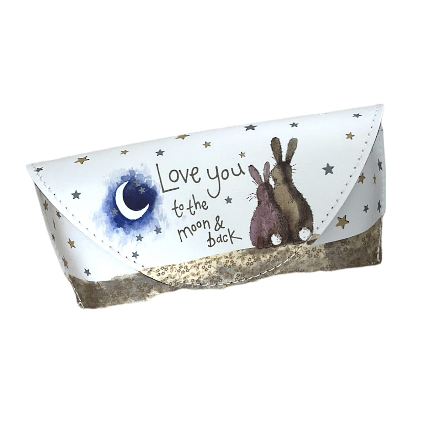 ALEX CLARK Moon and Back Rabbit Spectacle Glasses Case - For travel - Soft Case - PU Leather