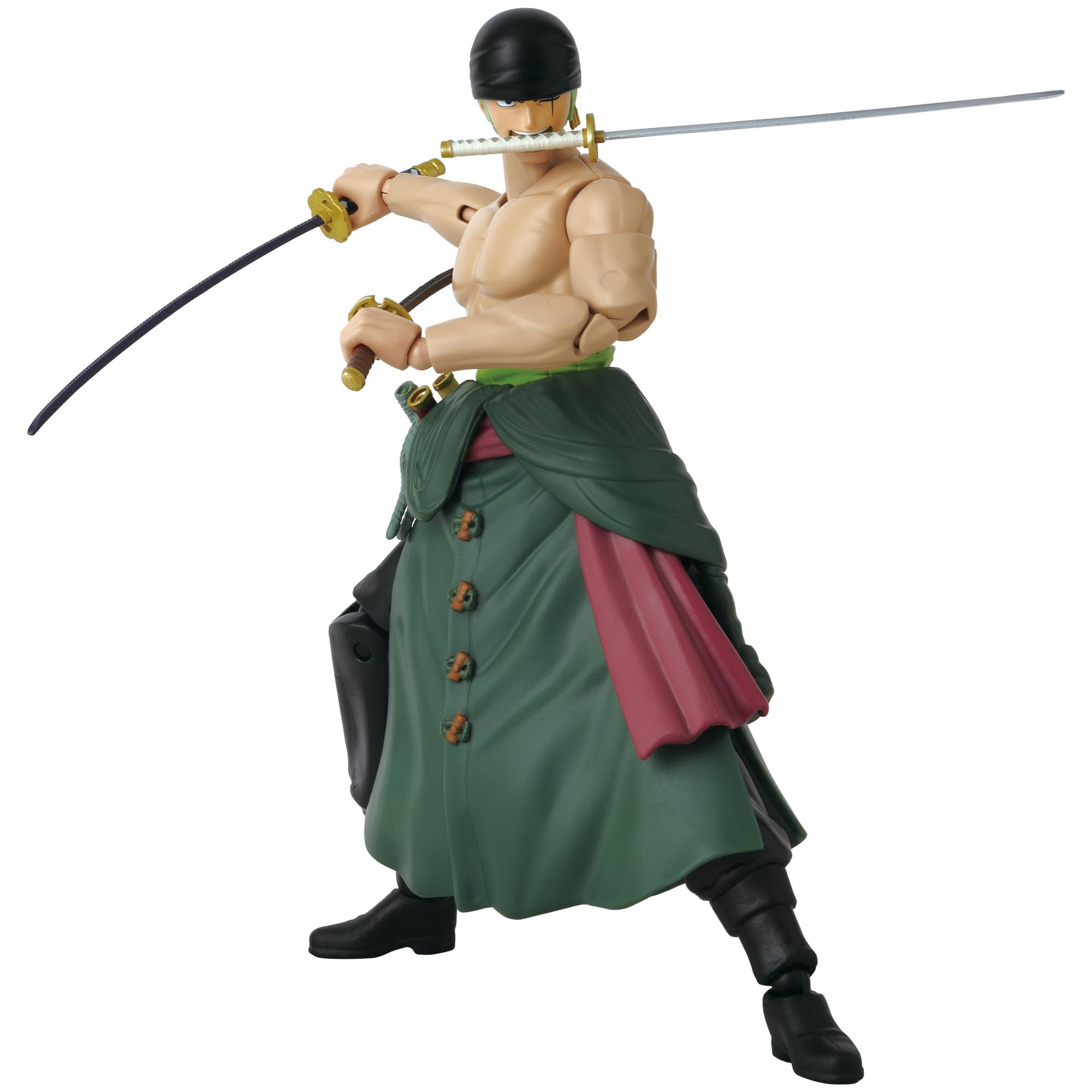 Bandai - Anime Heroes - Action Figure One Piece - Roronoa Zoro 17 cm Three Sword Style - Licencia Oficial One Piece - Figura de acción articulada Zoro 3 Espadas - Juguete para niños a partir de 4 años