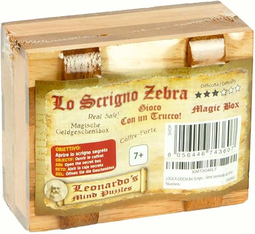 Miniatura 4 de Logica Puzzles Art. Caja de cebra - Teaser de madera de madera fina - Caja de rompecabezas - Caja de dinero mágica - Dificultad 36 Duro - Colección