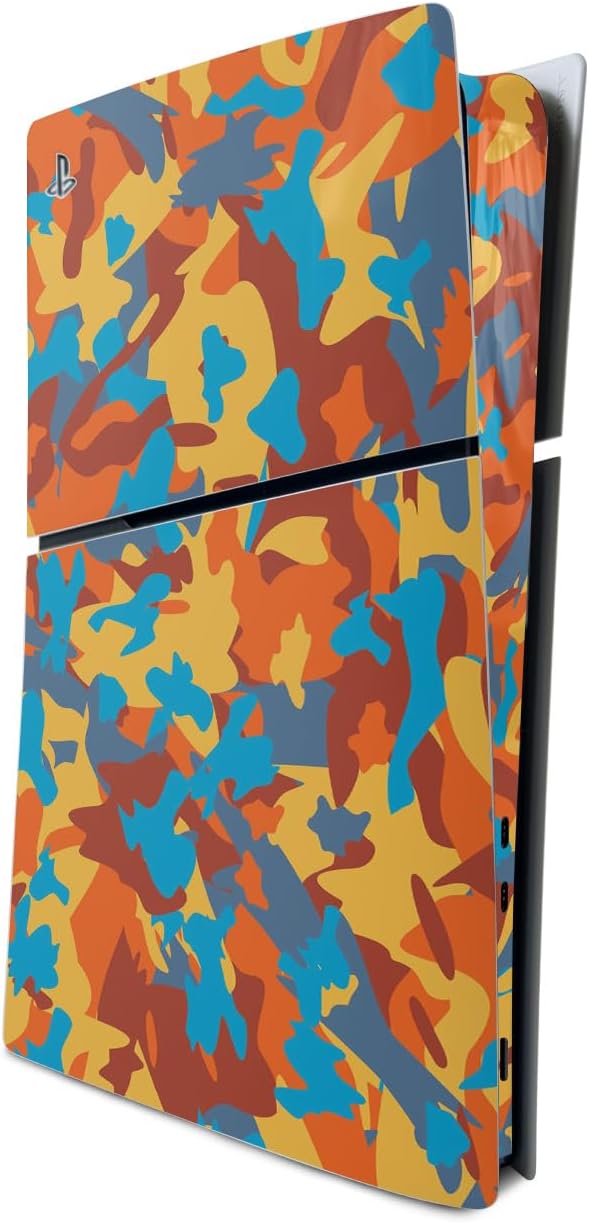 MightySkins Skin Compatible with PlayStation 5 Slim Digital Edition Console Only - Retro Camouflage | Protective, Durable, and Unique Vinyl Decal wrap Cover | Easy to Apply | Made in The USA