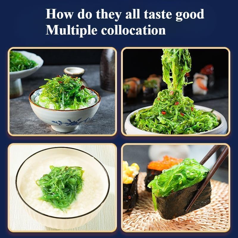 Shredded seaweed,wakame,vegetables,Cold salad,Japanese side dishes,pickles,vegan,Sweet and sour dishes,Sea cabbage,kimchi,delicious Chinese snack (3 flavor mix,6bags)