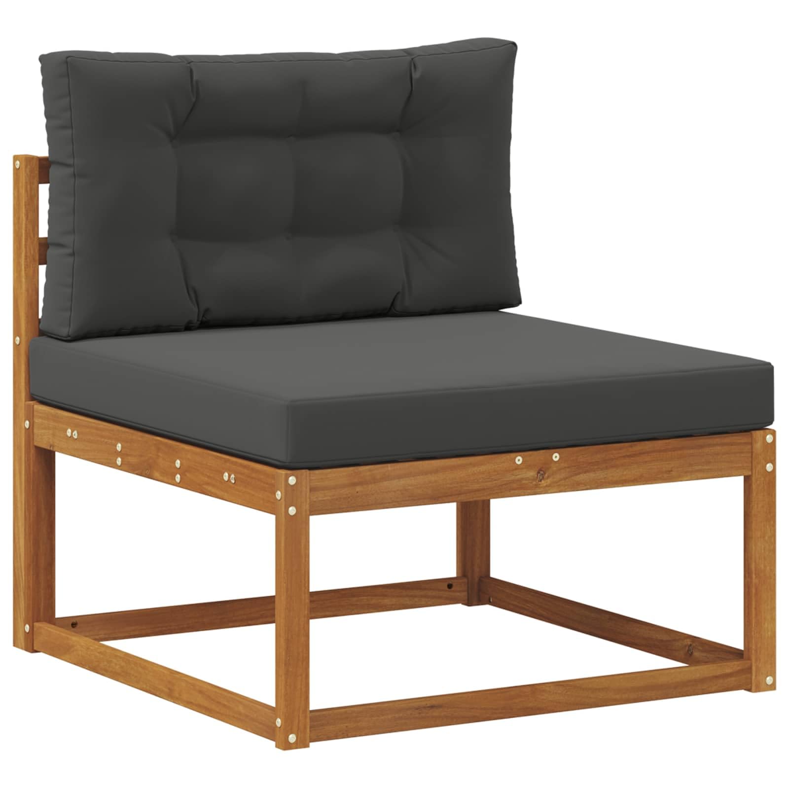 Outdoor-Garnitur mit Kissen 11 Teile aus massivem Akazienholz wetterfestes Set für Garten Balkon Terrasse mit Tisch Sofas und Stühlen für entspanntes Sitzen im Außenbereich