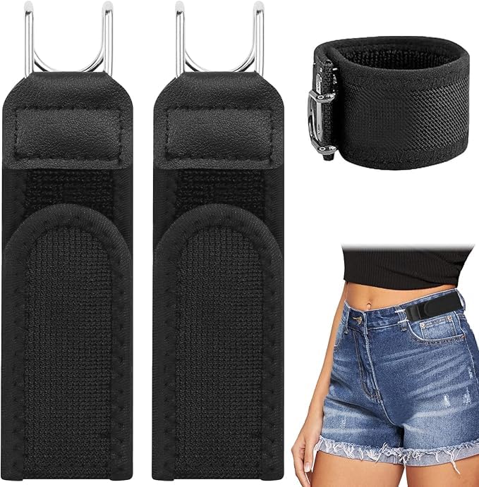 Image of Buckle Less Stretch Belt (Pack of 2) | No Buckle Elastic Belt for Men & Women | Adjustable Invisible Waist Belt with Metal Hook | Comfortable Formal & Casual Wear Belt
