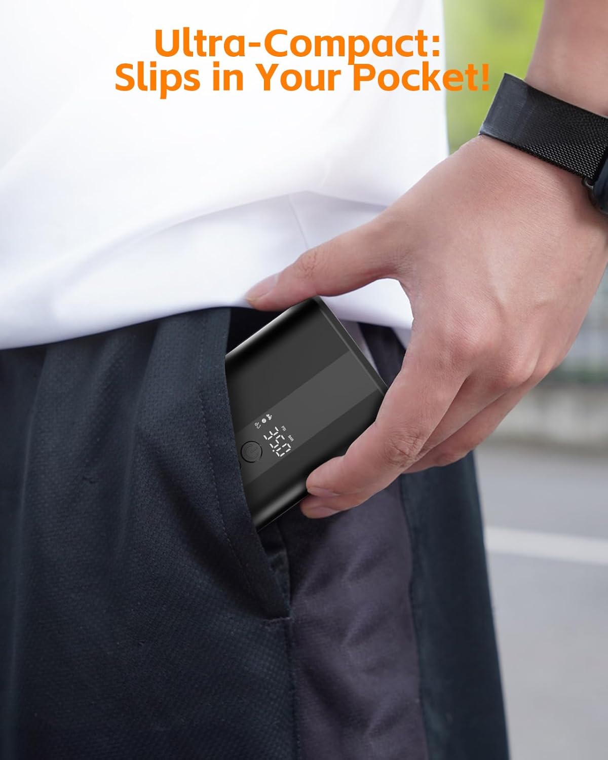 Yerantour Bike Pump with Gauge, Metal-Cylinder Electric Mini Pump for Bicycle Tire 150PSI, Portable Presta Valve Pump with Digital Pressure Gauge, Rechargeable LED Light Air Compressor for Bike Moto