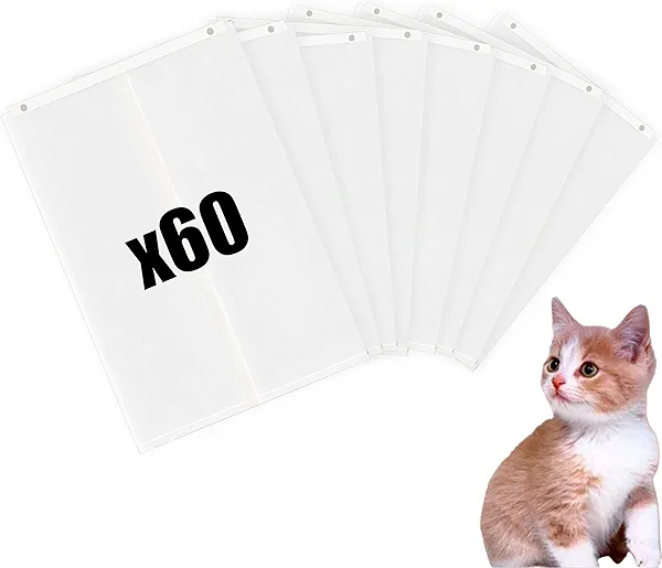 Cat Litter Box Liners for PetSnowy SNOW+ Cat Litter Box, 60 PCS Self-Sealing Waste Drawer Bags for Automatic cat Litter Box (60 Pcs)