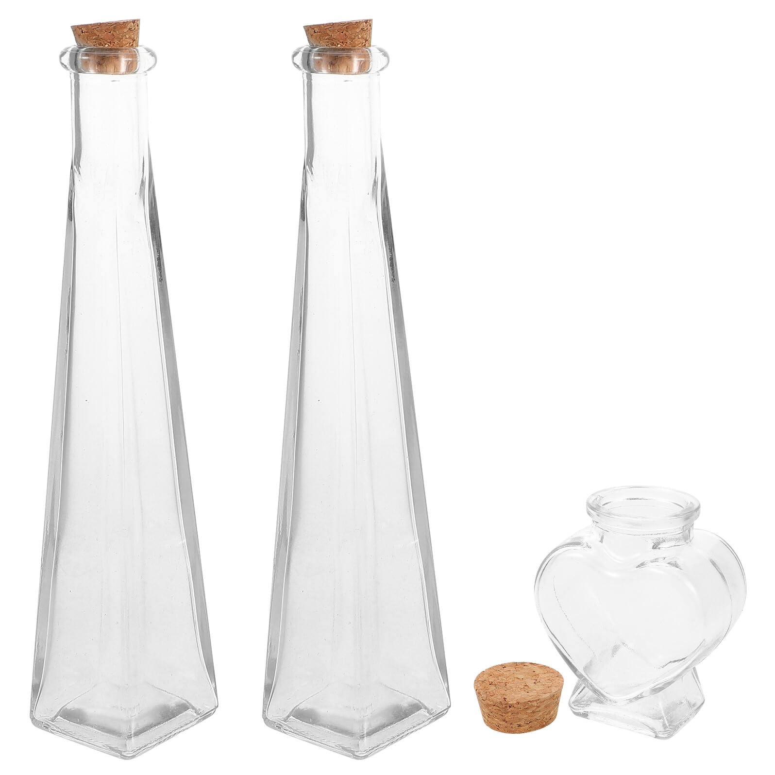 Kit cérémonie du sable de mariage 2 bouteilles carrées et flacon cœur