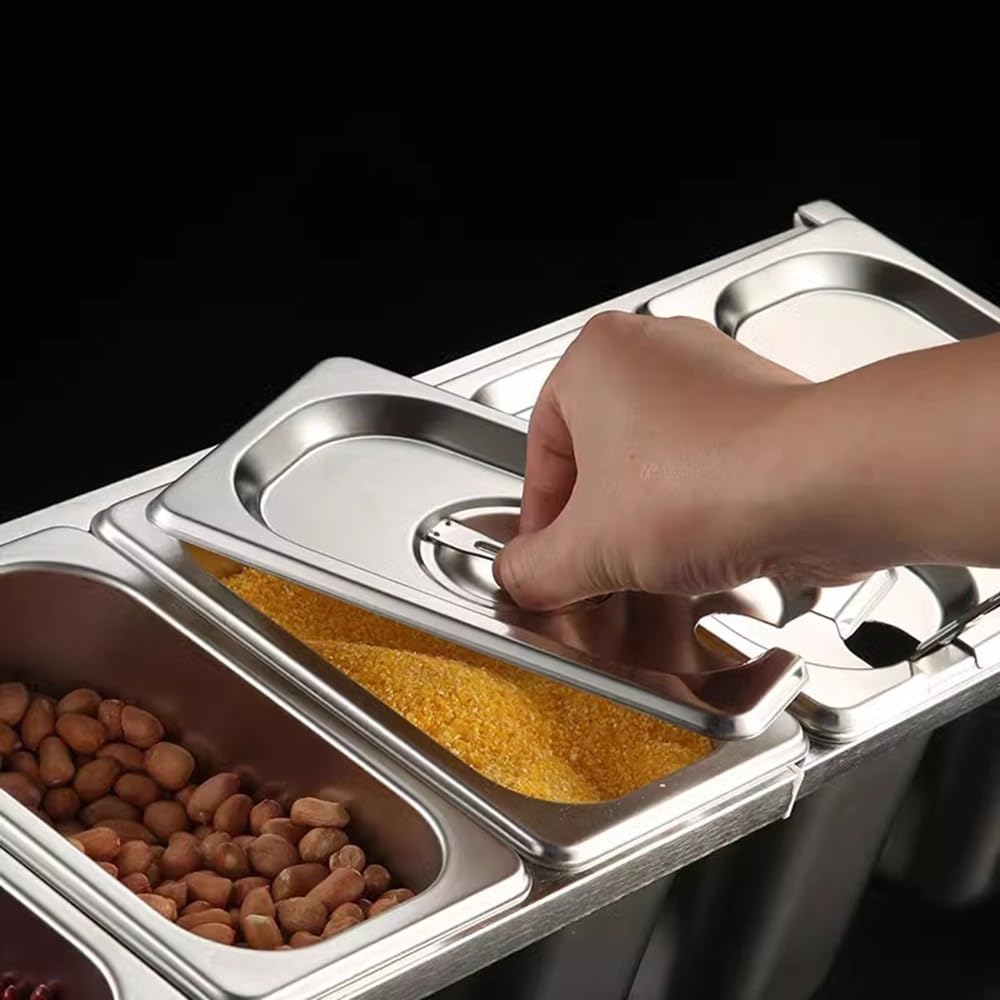 Zestaw stojaków Se ze stali nierdzewnej – konstrukcja 304, 2000 ml, łatwa do czyszczenia zdejmowana skrzynka Sto Box, idealna do blatu kuchennego Nizat, 17,7 x 7 x 8 cali