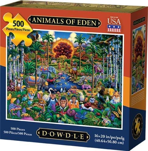 D·O·W·D·L·EDowdle Folk Art: Animals Of Eden 500pc Puzzle