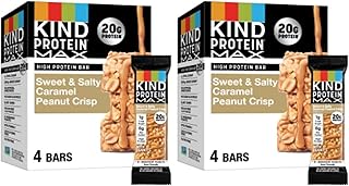 KIND Protein MAX Sweet & Salty Caramel Peanut Crisp Snack Bars, 20g ofProtein, Keto