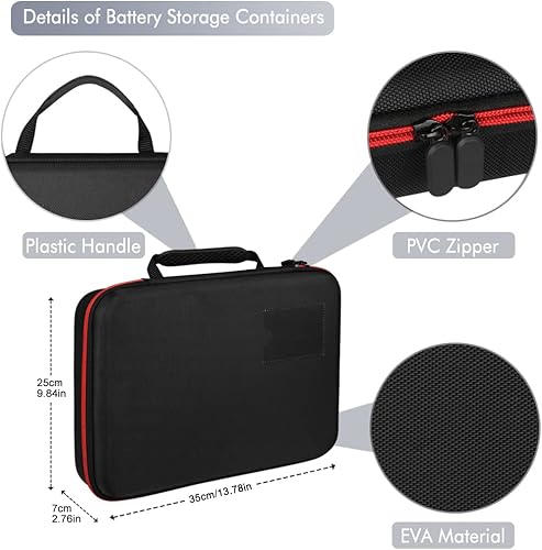 Miniatura 3 de Organizador de baterías con probador, caja de almacenamiento de batería, contenedor de 9 V para organización de garaje con capacidad para más de 200