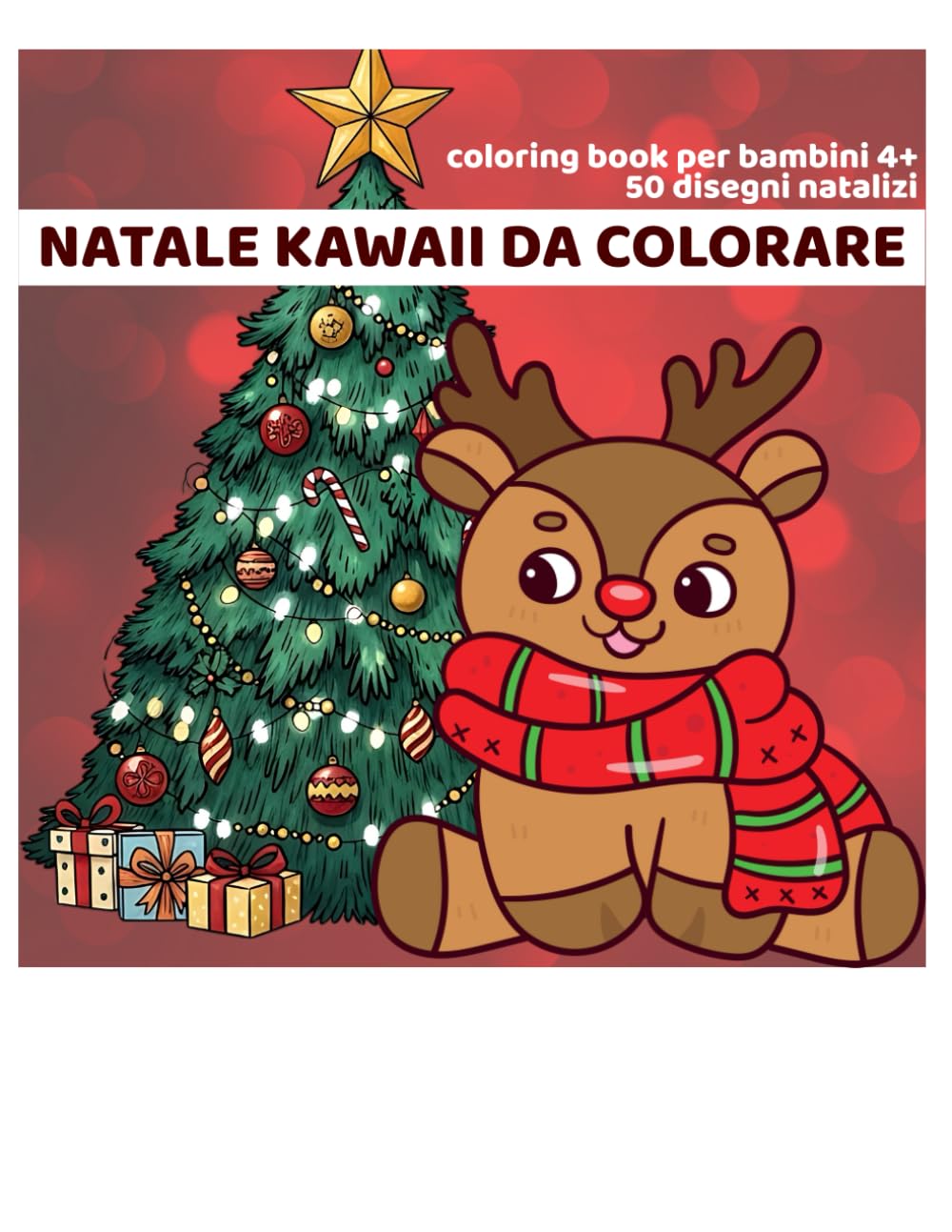 Natale Kawaii da Colorare: 50 Disegni Natalizi Kawaii per Bambini 4-8 anni