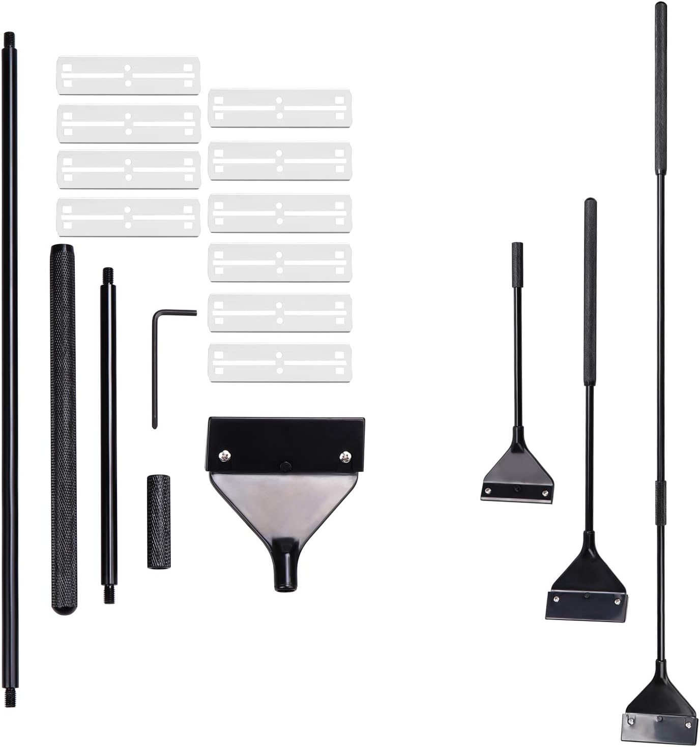 66cm Fish Tank Scraper Aquarium Algae Cleaner Tool Set With Detachable Rod and 10pcs Replacement Stainless Steel
