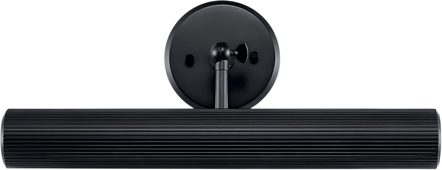 Kichler Midi Picture Light, Updated Traditional Light in Black, for Intimate Lighting scenarios Such as Over bookcases or Shelving, Framed Artwork, or bar Area (5" x 18"), 52650BK