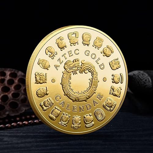 Miniatura 2 de Moneda de oro con diseño azteca maya de México, Moneda de oro, rofía, cultura, desafío para coleccionistas