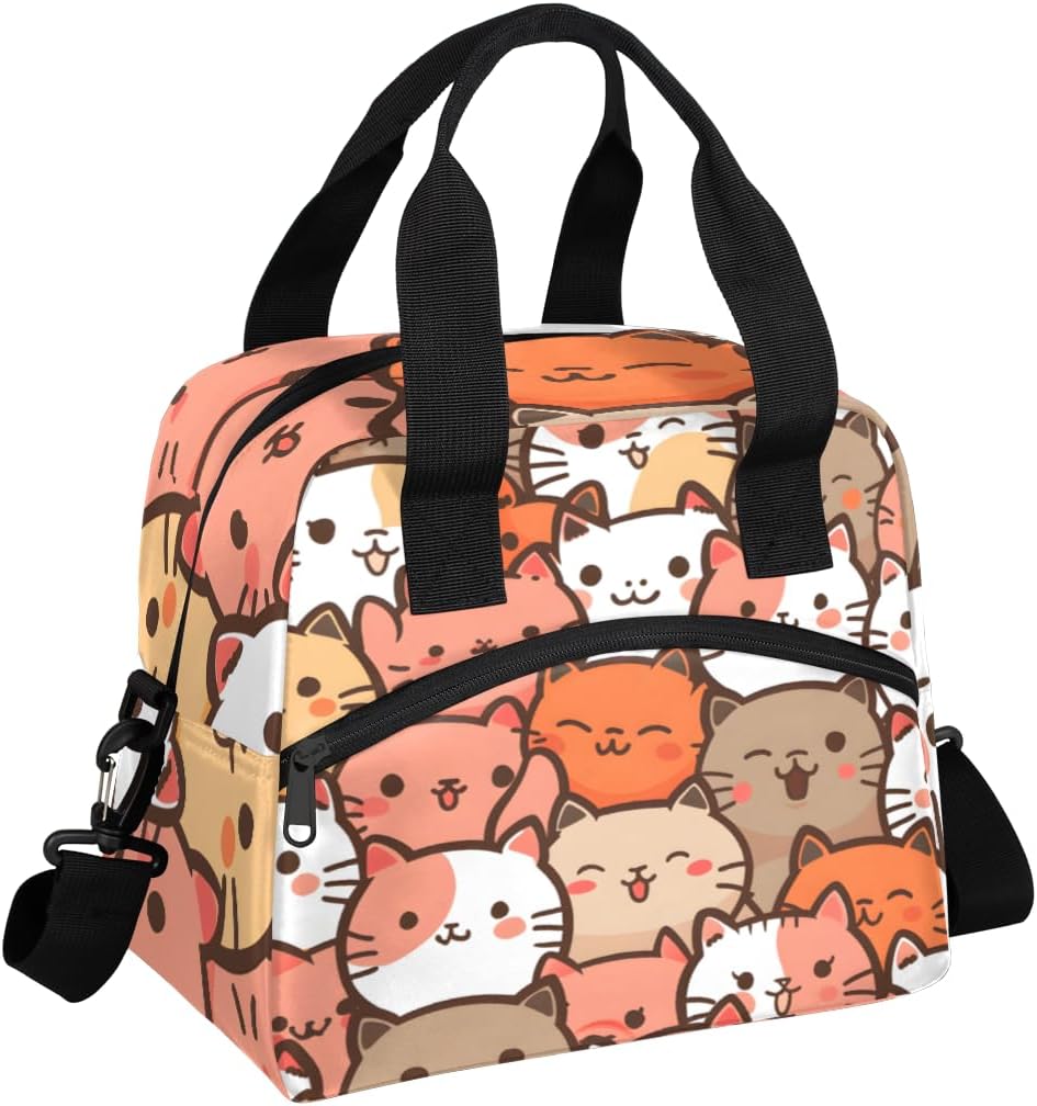 KOBLEN Honey Bee Insulated Lunch Bag for Women Men Reusable Lunch Box Cooler Tote Bag with Adjustable Shoulder Strap Lunch Container for Adult Office Work Picnic Travel Outdoor
