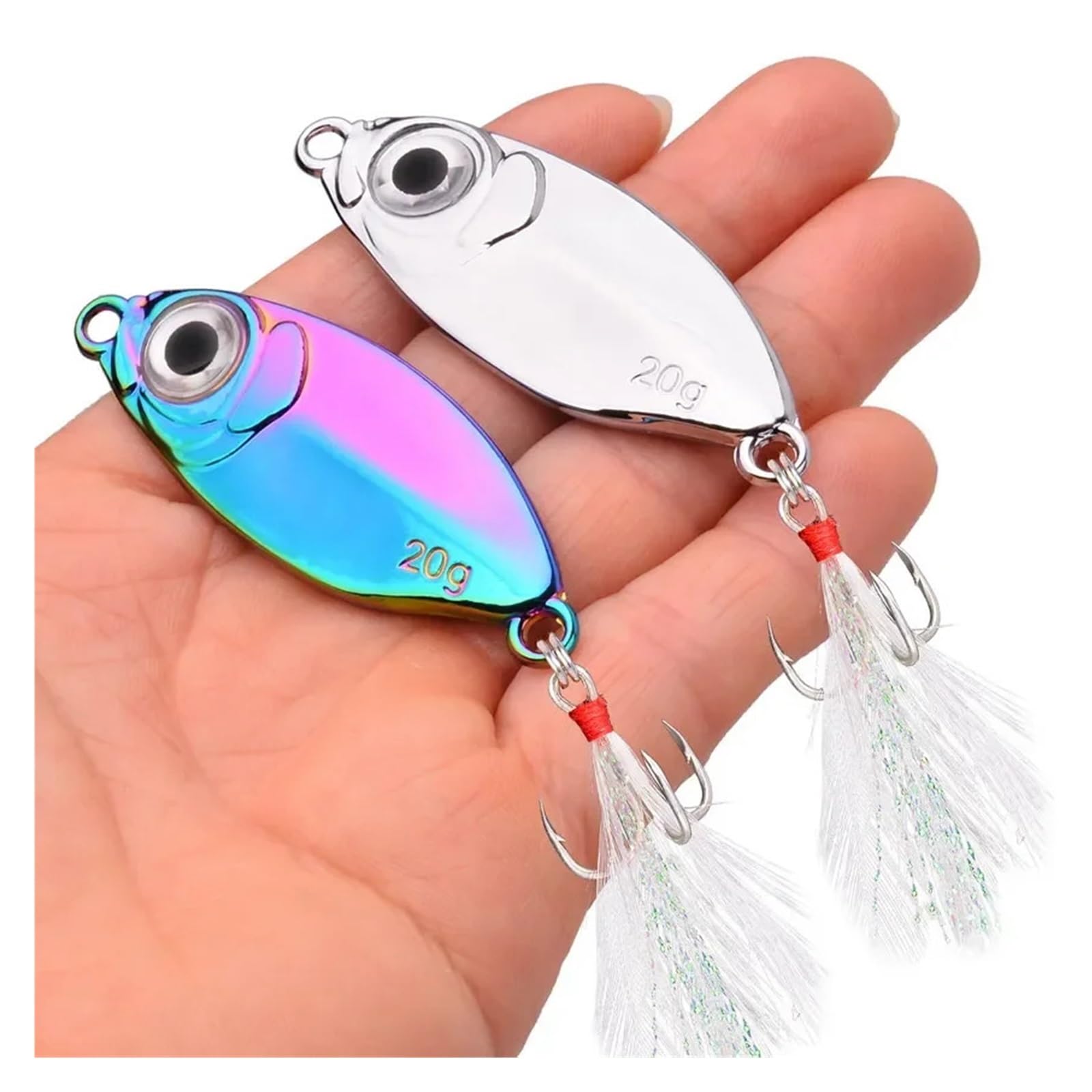 INEOUT 10 Pièces Cuillère De Pêche Leurre Ensemble 5g 10g 15g 20g 40g Métal Truite Leurres Coulée Pesca Cuillère Jig Pêche en Mer Leurre Attirail Bar d'eau Salée