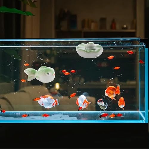 Miniatura 2 de 2 piezas de peces flotantes de cerámica, decoración de peces Koi, ranas de pesca para acuario flotante, estanque de hadas, jardín, fuente de