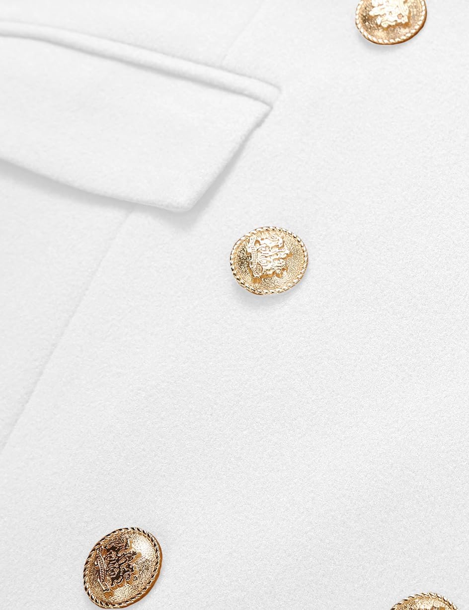 Kinghua Wool Coats for Women Fall Winter Double Breasted Blazer Jackets Dress Pea Coat Long Trench Coat Peacoat - Image 5