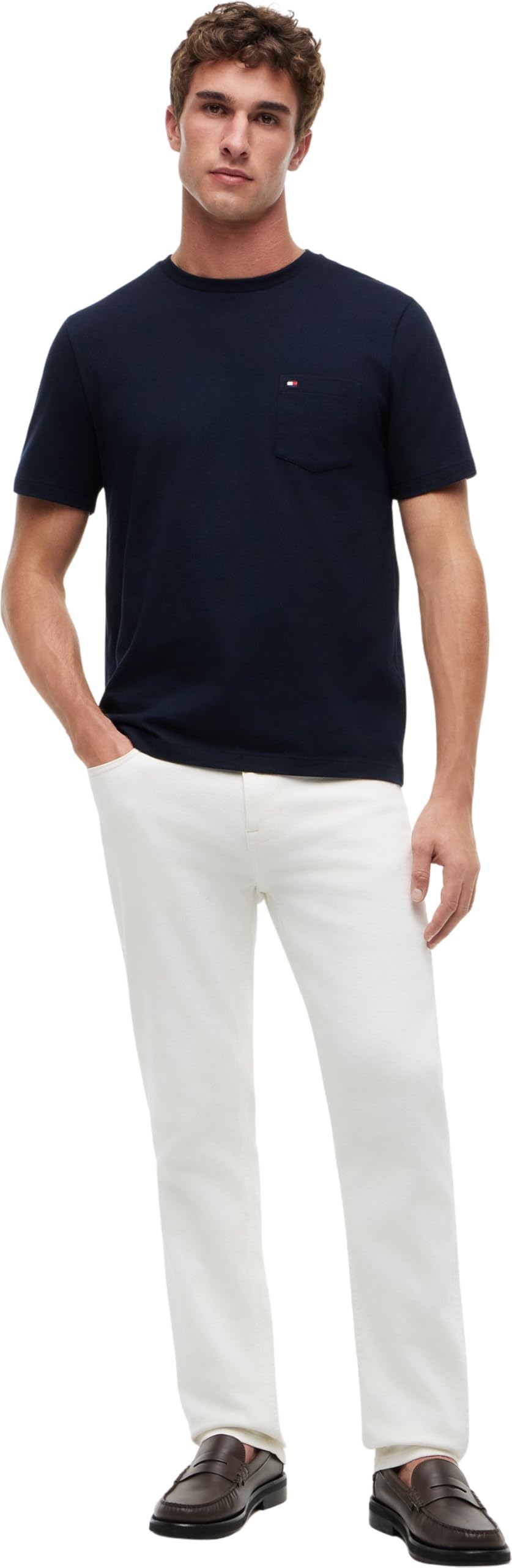Tommy Hilfiger Camisetas de Manga Corta Hombre Essential con Bolsillo en el Pecho