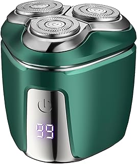 Maquinillas de afeitar eléctricas para hombres, rotatorias portátiles, cabezal de afeitado magnético, mini afeitadoras inalámbricas, regalo para papá, color verde