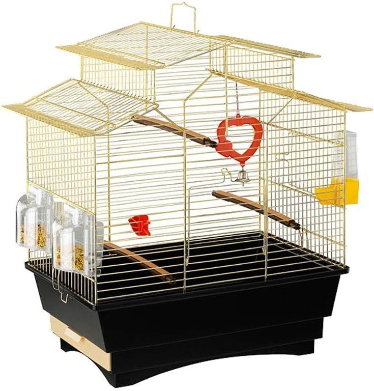 Stainless Steel Bird Cages Portable Small Travel Pet Cage Garden Decor Housewarming Gift A (B)