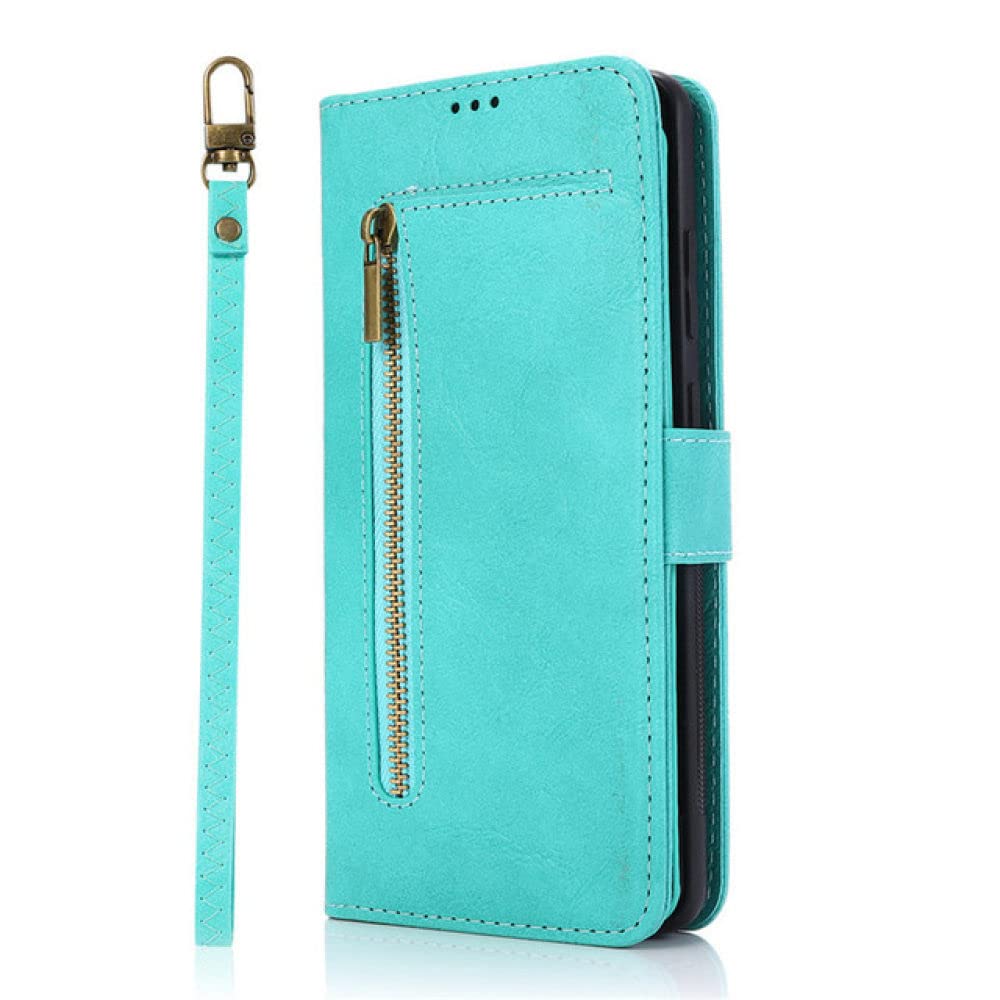 Funda Tipo Billetera para Samsung Galaxy S22 S21 S20 FE S10E S9 S8 Note 20 10 9 8 Ultra Plus Funda para teléfono con Ranura para Tarjeta magnética de Cuero, Verde, ForGalaxy Note10plus