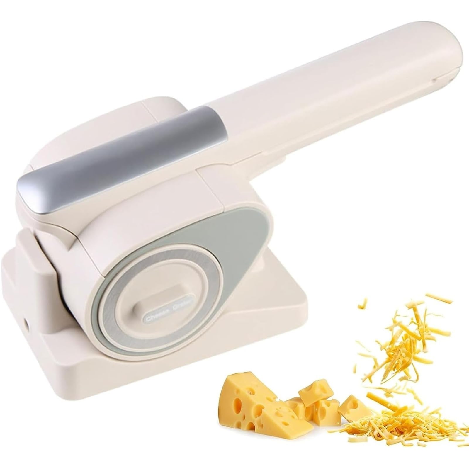Trituradora eléctrica de mano, rallador eléctrico de queso, rallador de ensalada, rallador de queso inalámbrico con 2 tambores giratorios, cortador giratorio recargable automático, para queso, nueces