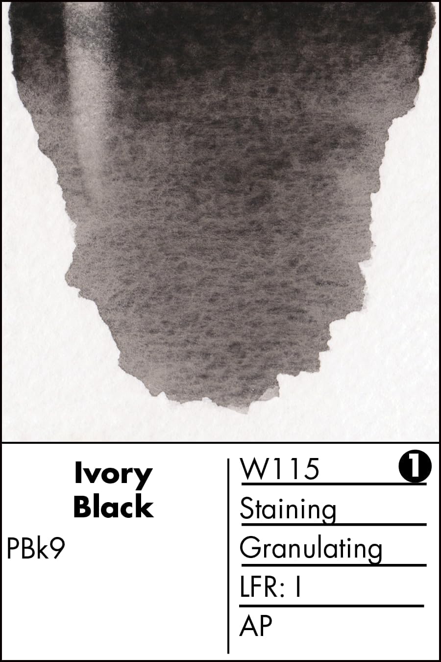 Grumbacher Finest Watercolor Paint, 14 ml/0.47 oz, Ivory Black