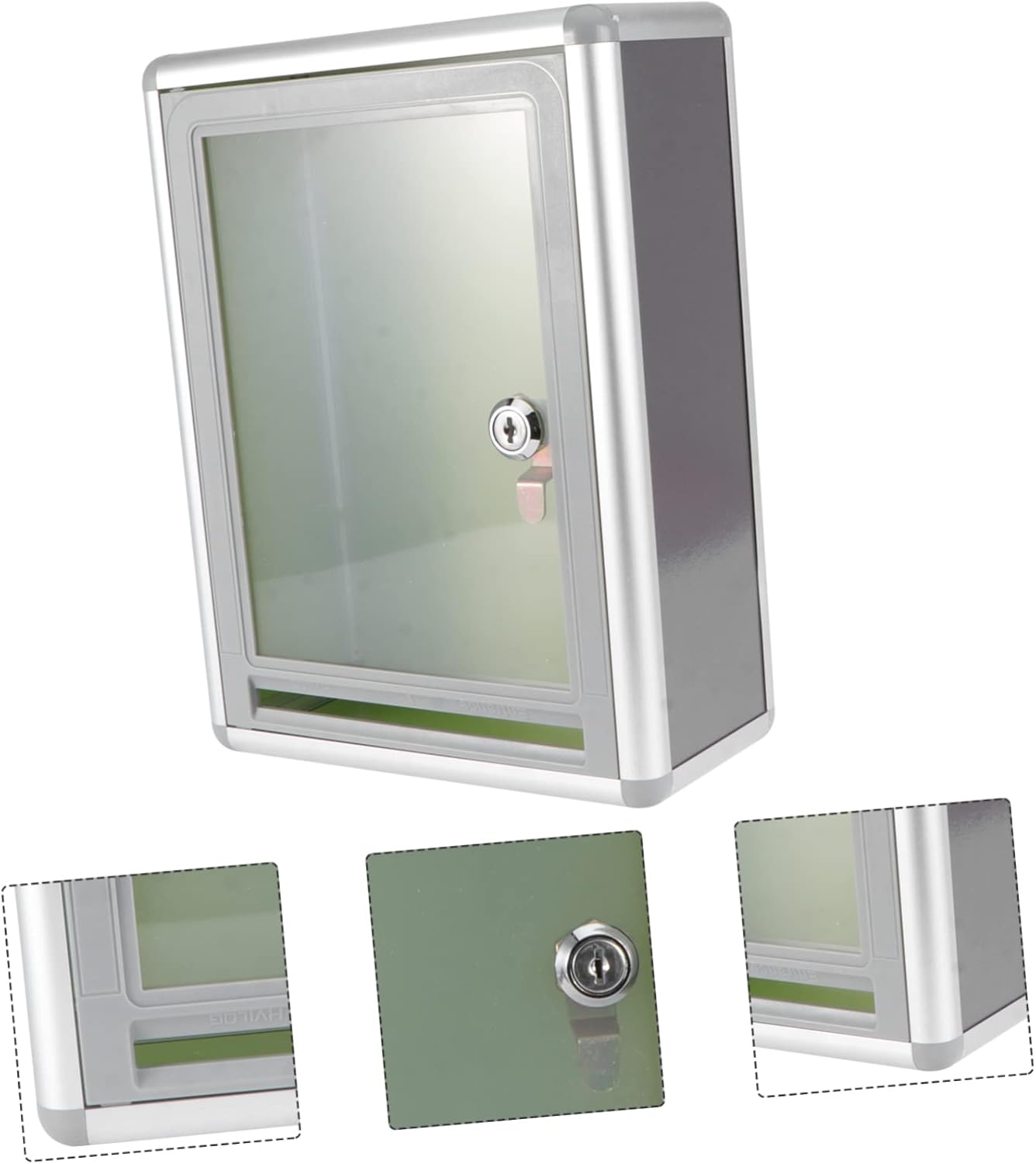 Angoily 1set Wall-Mounted Lockable Mailbox Suggestion Box Capacity for Letters and Newspapers Includes Keys and Accessories for Offices Schools and Workplaces