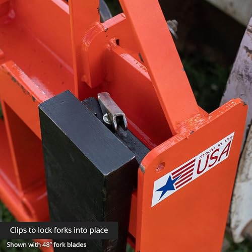 Miniatura 8 de Titan Attachments UA - Accesorio de marco de horquilla de palé de color naranja hecho en Estados Unidos, cuchillas de horquilla de 42 pulgadas,