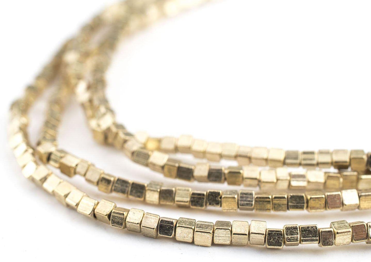 The Bead Chest Gold Color Mini-Cube Beads (2mm)